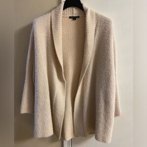 Boston‎ Proper sweater cardigan coatigan ivory open front M/L